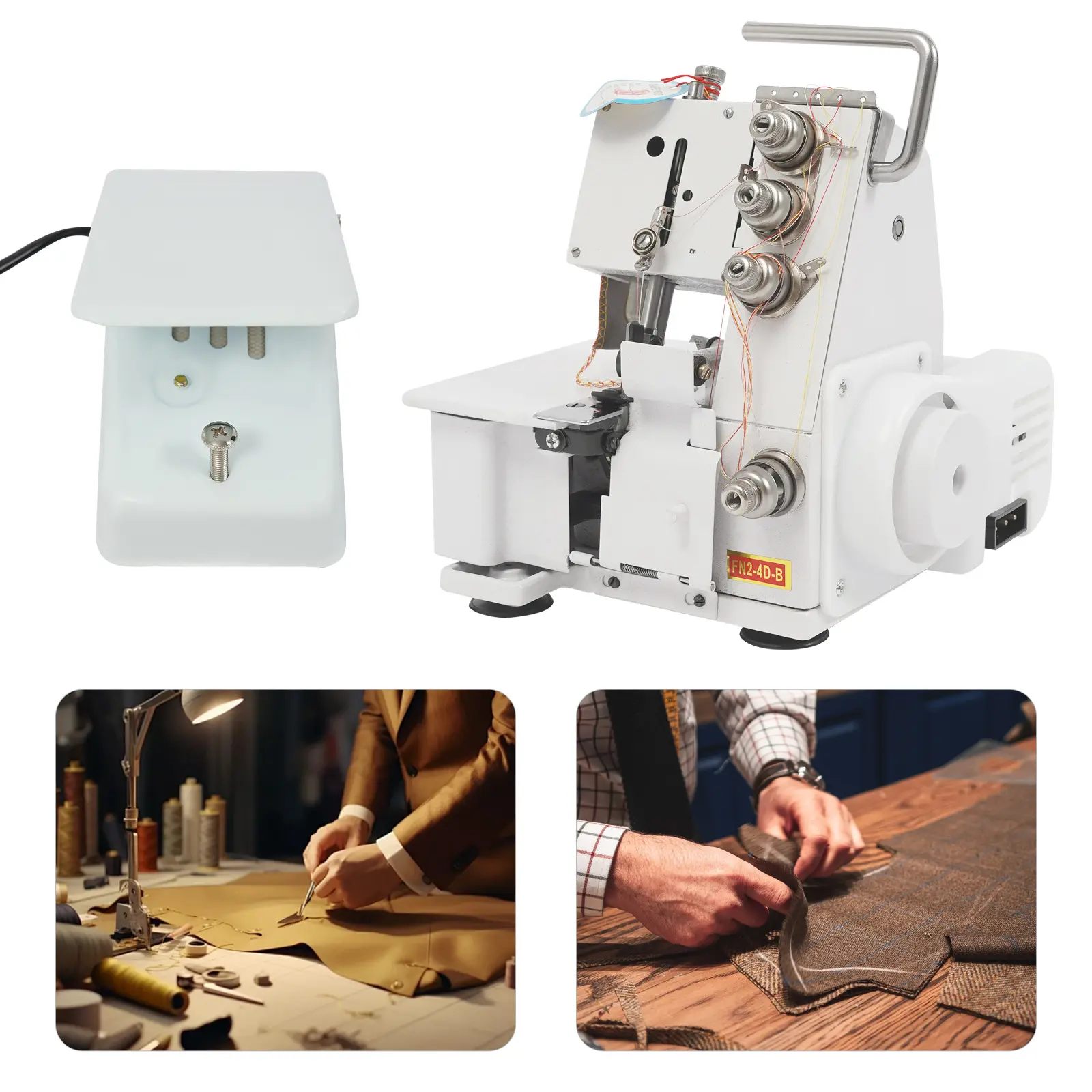 4-Thread Overlock Type Sewing Machine - 1200 St/Min, 4-5.5mm Rolling Width, Automatic Edge Cutter Attachment, Cotton Focus for Home&Industrial Use, Single Unit, Cutter Attachment Sewing Machines