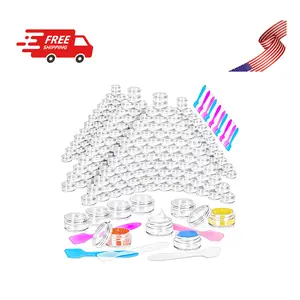 100 Pcs 5g Empty Plastic Containers with Clear Lids clear