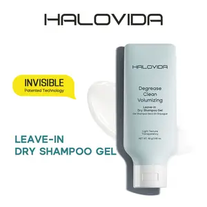 HALOVIDA Leave-in Dry Shampoo Gel, Instant Oil Absorption, Invisible Volume, Long-Lasting Oil Control, 4D Hyaluronic Acid, Silk Protein, Lightweight & Refreshing, Suitable for All Hair Types, 2.28oz, Gentle & Smooth