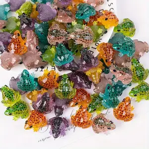 20pcs Vibrant Mixed Color Luminous Resin Frog Figurines - Hand-painted Animal Sculptures, Garden Sculptures Statues, Fairy Garden Decor, DIY Micro Landscape Accents
