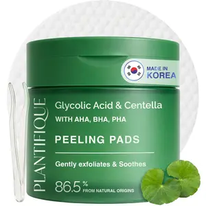 [PLANTIFIQUE Official Shop] Centella Exfoliating Toner Pads – AHA BHA Peeling Pads with Cica for Pore Refining, Acne & Texture – Gentle Korean Skincare Pads