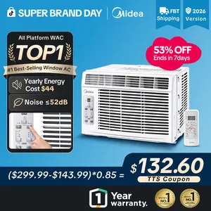【SBD】Midea 5,000 BTU Digital Window Air Conditioner, Cools up to 150 Sq. Ft. AC with Easy-to-Use Reusable Filter, Remote, Perfect AC for Bedroom, Living Room, Home Office, Electronic Control, New Arrivals