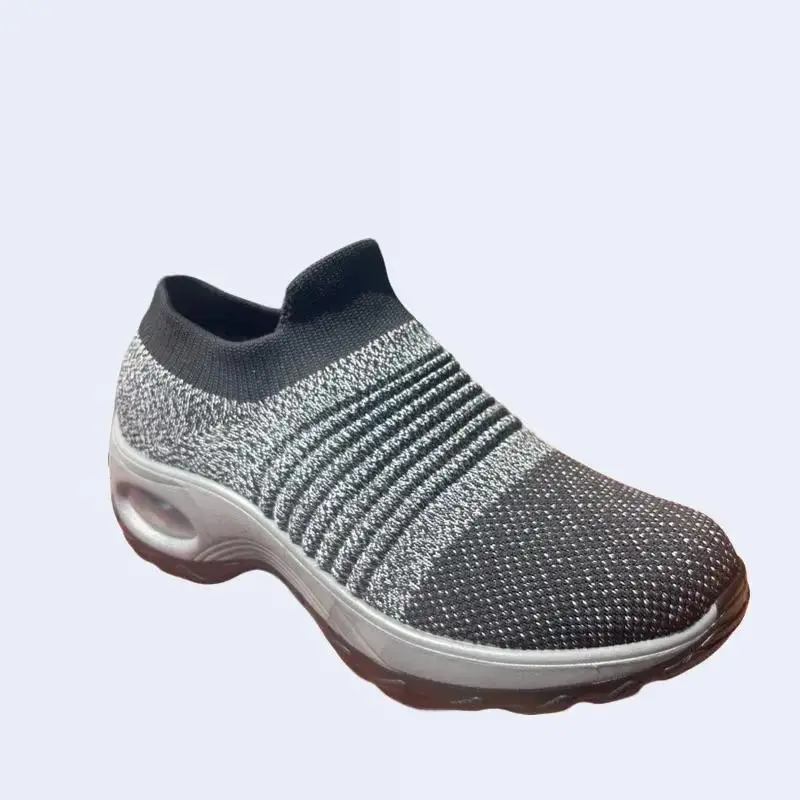 Women's Workout Sneakers, Breathable Slip On Knit Fabric Trainers - Lightweight & Air Cushioned for Female Walking, Casual Wear & Travel, Breathable Running Shoes, Athletic Trainers, All Seasons, Daily Walks