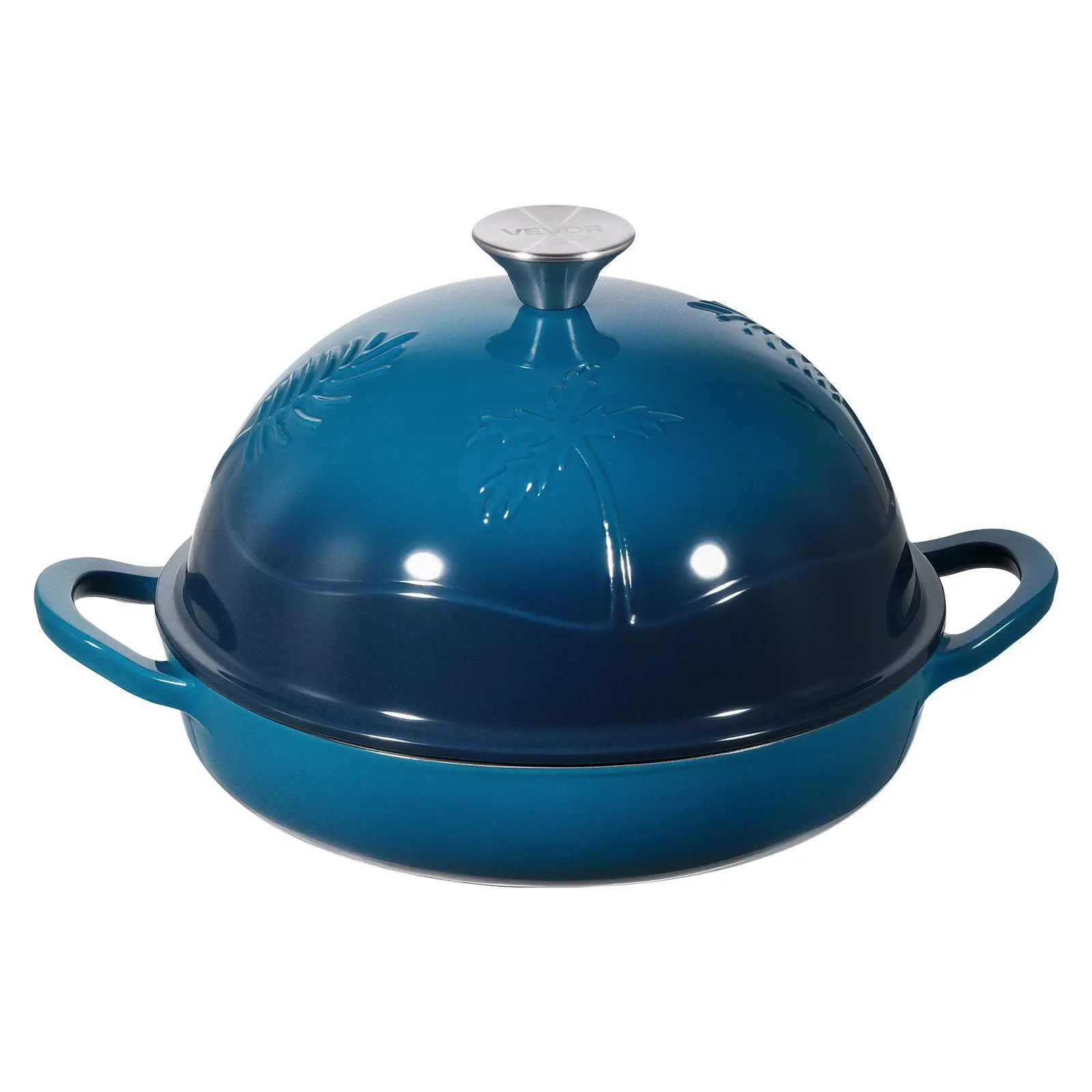 【Summerfinds】VEVOR Enameled Cast Iron Dutch Oven,  , 5 Quart Pot for Sourdough Bread Baking, Heavy-Duty Cookware Pan with Lid and Dual Handles, Oven Induction Compatible up to 500℉, for Cooking Roasting