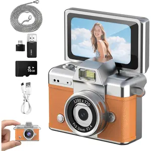 Camera - 1. Inch Flip Screen. Multiple   & Recording Modes. Ultra-Portable for Travel, Parties. Stylish Pendant Decoration & Fashionable Gifts
