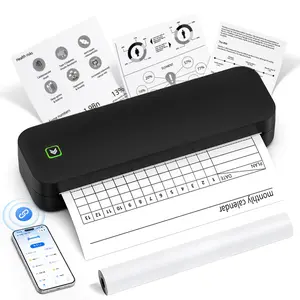 Portable Thermal Printer, 8.5" X 11" US Letter&A4&A5 Thermal Paper for Home, Compatible with iOS, Android, Laptop, Black