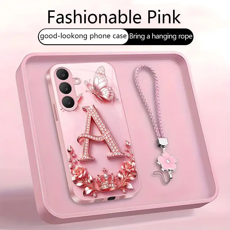 Suitable for [Galaxy S25 Fe ] High-end, stylish letter-patterned phone case, 2D printed pattern, not 3D,full-coverage protection, free lanyard included,Purchase now and enjoy free shipping immediately！YM99