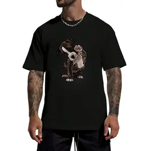Men'S & Women'S Bulldog Lover T-Shirt - High Five Heart Bulldog Graphic with Paw Print & Boxer Dog Design,Heavyweight Pure Retro Casual Round Neck Short Sleeve Tee for Dog Owners, All-Season Fit Unisex Shirt for Boxer & Bulldog Breeds