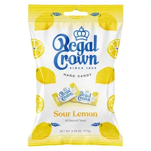 Sour Lemon Hard Candy Old Fashioned Tangy Lemon Candy Traditional Sweet Treat 6.25oz Bag