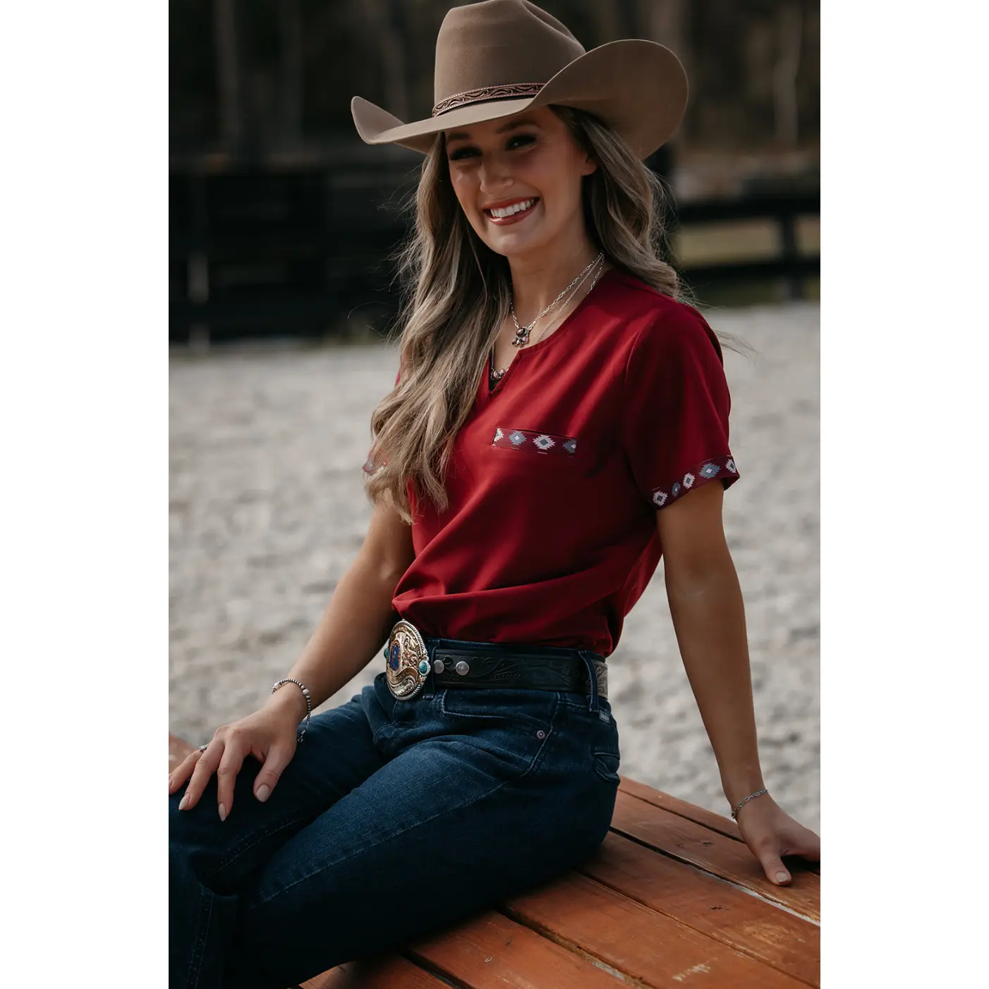 Maroon Simple Aztec Top Maroon Simple Aztec Top