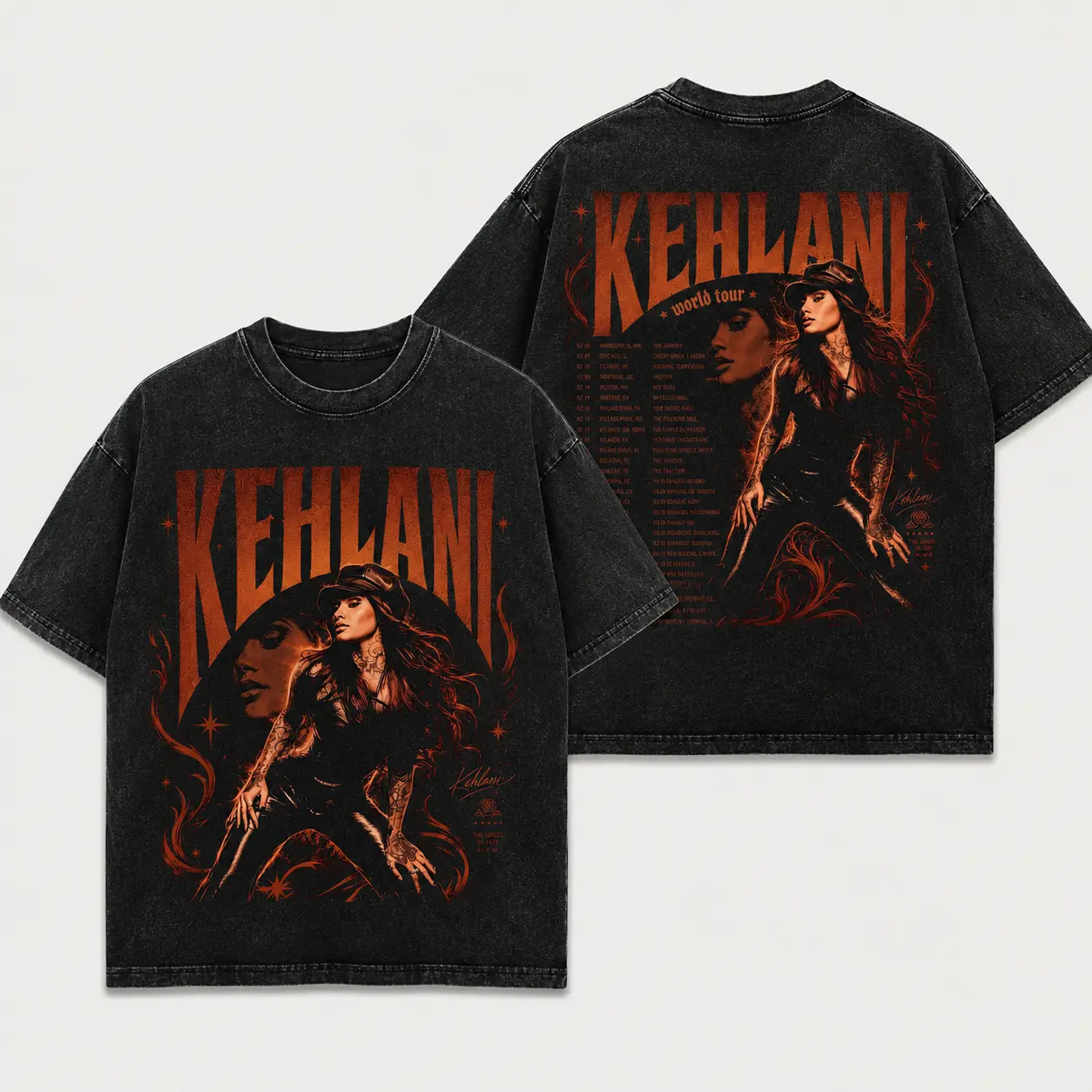 Vintage Kehlani - Kehlani's 2026 World Tour Washed Tee - Kehlani Album Premium Cotton Music Alternative R&B Hip-hop Music Graphic Tee Retro Oversized Graphic Washed Hoodie Gift for Fan Concert Tour Merch
