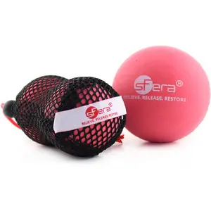 Sfera Yoga Massage Ball Set, Deep Tissue Massage, Trigger Point and Myofascial Release, Includes 1 X-Large Massage Ball and 2 Lacrosse Size Balls with Mesh Bag (Firm Rubber Balls - 3)