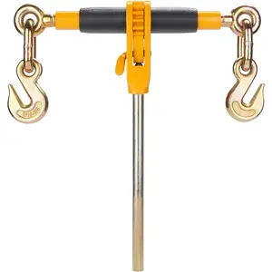 VEVOR Ratchet Chain Binder, 5/16"-3/8" Heavy Duty Load Binders, with G80 Hooks 7,100 lbs Secure Load Limit, Labor-saving Anti-skid Handle, Tie Down Hauling Chain Binders for Flatbed Truck Trailer, 4 P