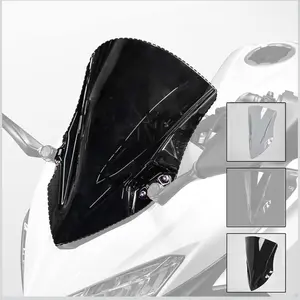 Motorcycle Front Fairing Windshield Windscreen Wind Deflector Fly Screen Parebrise Visor Protector Cover for Ka.wasaki Ninja400 Ninja250 Ninja 400 250 2018 2019 2020 2021 2022 2023 (Dark Smoke)