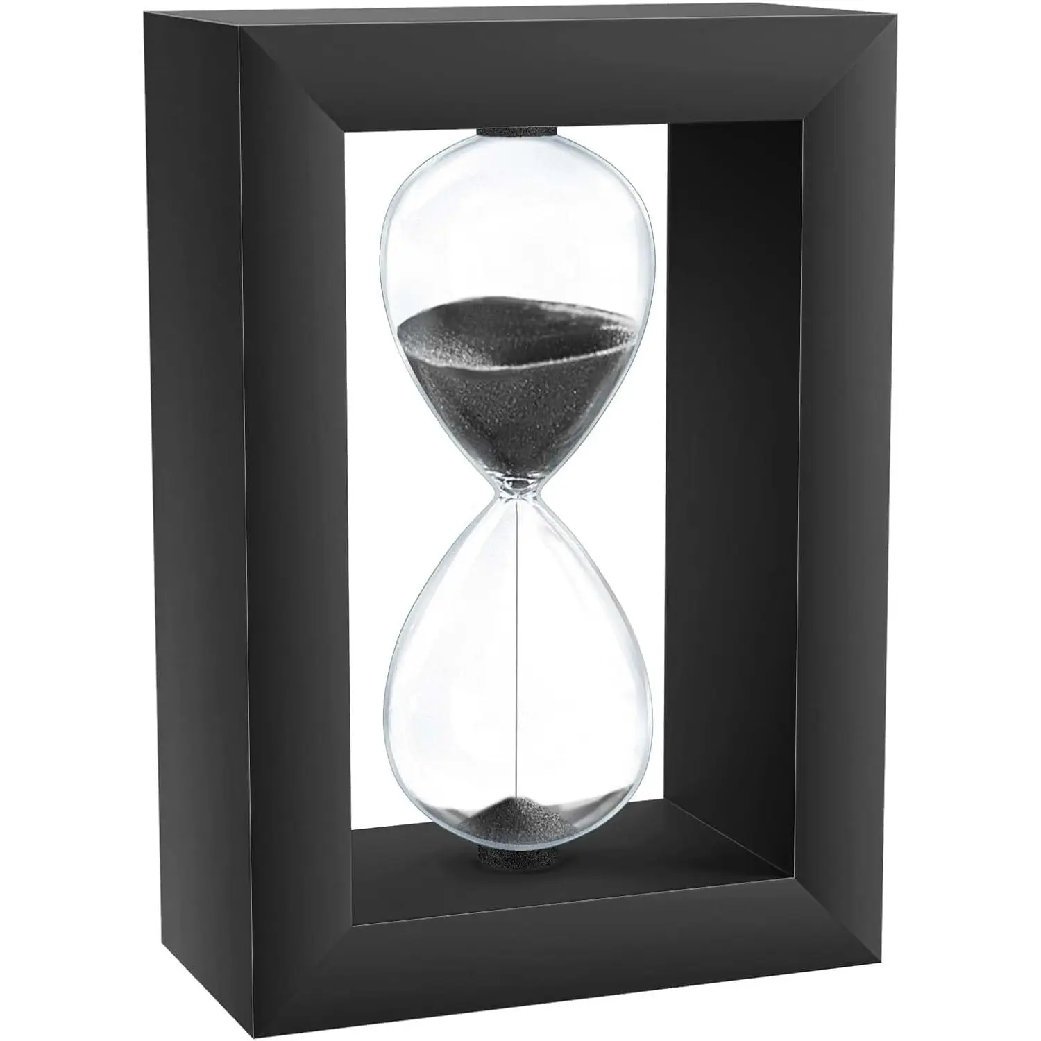 Sand Timer 60 Minute Hourglass, Wooden Black 1 Hour Glass with Sand, Large Sand Clock Watch, Vintage Reloj De Arena Hora, Modern 60 Minute Sandglass for Home, Desk, Men'S Office Desk Decoration Gifts ABXKZ