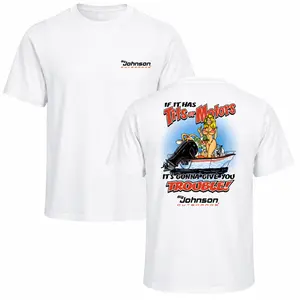 Big Johnson Outboards Shirt 2 Sided, Vintage Boating Graphic Tee, Soft Cotton Blend Shirt, Retro Humor Apparel for Men and Women, Gift for Boating Fans, Fishermen, Dad or Husband