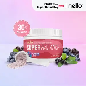Nello Superbalance Hormonal Support Drink Mix, 30 Serving Tub, SRI-81 Shatavari, Myo-Inositol, Rhodiola Rosea, Vitamin C, Magnesium, Theobromine, Vitamin B6/C