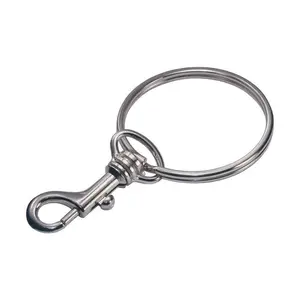 Hillman 2 in. D Metal Silver Belt Hooks/Pocket Chains Key Chain (Pack of 5).