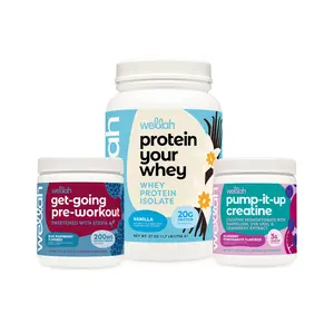 Wellah Workout Bundle - Blueberry Pomegranate Creatine, Vanilla Protein, and Blue Raspberry Pre-Workout