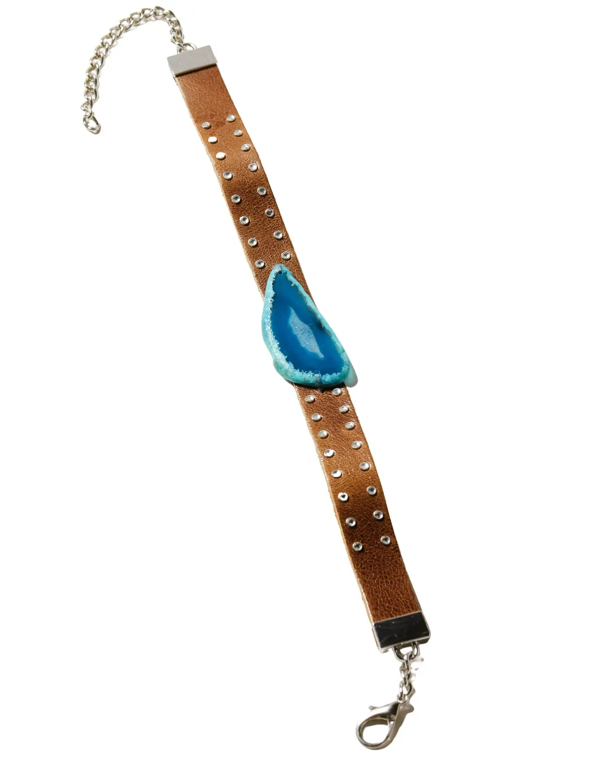 Shyanne Women's Women'S Monument Valley Blue Agate Leather Choker Necklace - Saho22n27