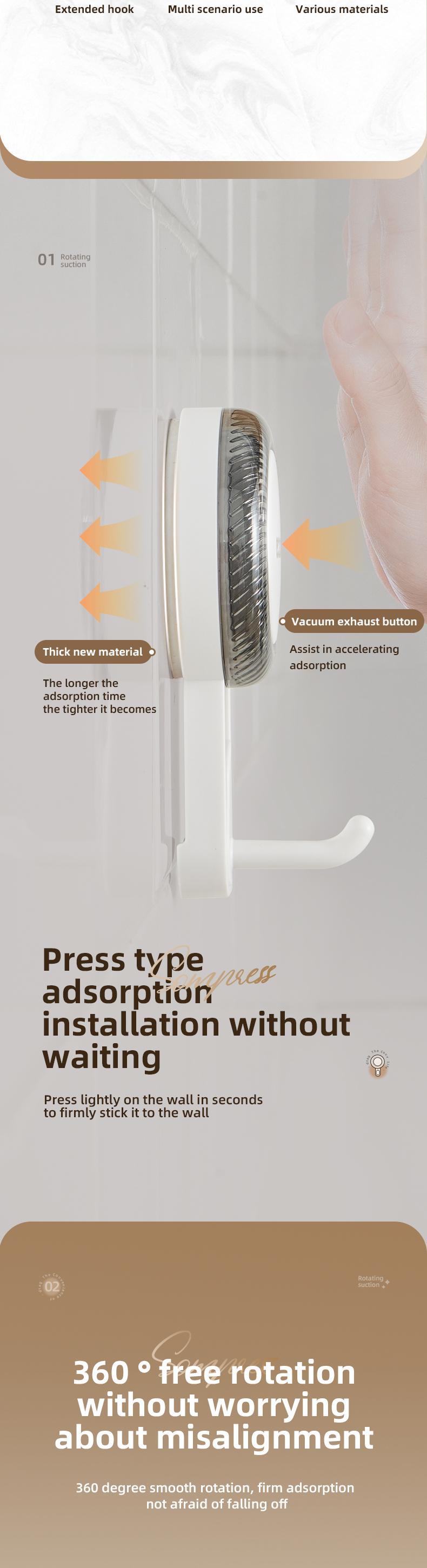 RENEMOS Heavy Duty Suction Cup Hooks - Ultra-Strong Vacuum Power Hanger - Waterproof & Rustproof Utility Hook - Damage-Free, No-Drill & Reusable - Long-Lasting Organization for Shower & Kitchen