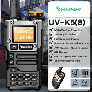 QUANSHENG K6 UVK5(8)AM/FM/DTMF walkie Talkie 200Three Frequency Receiving walkie Talkie NOAA Weather Forecast, with Flash Replication Frequency Tpye-C LCD Display for Hiking Camping Trip Two-way radio Rechargeable Walkie Talkie Handheld Walkie Talkie