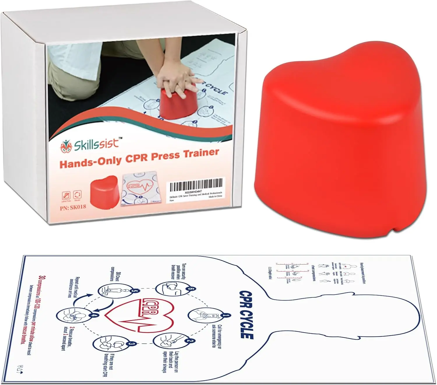 Plastic CPR Saver Training Kit - Hands-Only CPR Trainer for Skill Building, First Aid Instructors and Medical Professionals