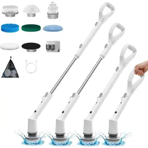 7 in 1 Electric Spin Scrubber, 2025 New Cordless Cleaning Brush, Shower Cleaning Brush with 7 Replaceable Brush Heads, Power Scrubber 3 Adjustable Speeds, Detachable Long Handle & IPX7 Waterproof