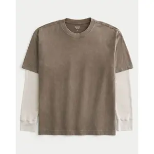 Hollister Layered 2-In-1 Long-Sleeve Crew T-Shirt