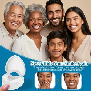 3 Pack Cosmetic Teeth, Reusable Snap-On Veneers for a Confident Smile, Upper and Lower Set with a Comfortable Instant Fit, Teeth Accessory