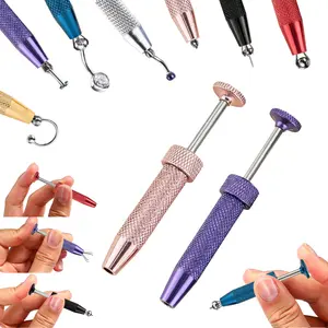 Oufer Push-in Style Quad Prong Bead Ball Holder Piercing Tool for Changing 6.4cm Length Stainless Steel Piercing Grabber Tool