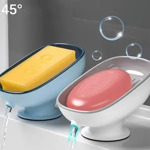 2-in-1 Bathroom Soap , Countertop Drainage Soap Box with Suction Cup, Suitable for Dual Storage and Storage of Round, Square, and Large Soap, No Punching Suction Cup Soap Box, Bathroom Drainage Soap , Household Fragrance Soap Tra kitchenware Holder Tool