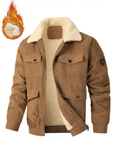 Hardcore Men's Corduroy Sherpa-Lined Jacket - Tough Look, Superior Warmth for Cold Days coat for men