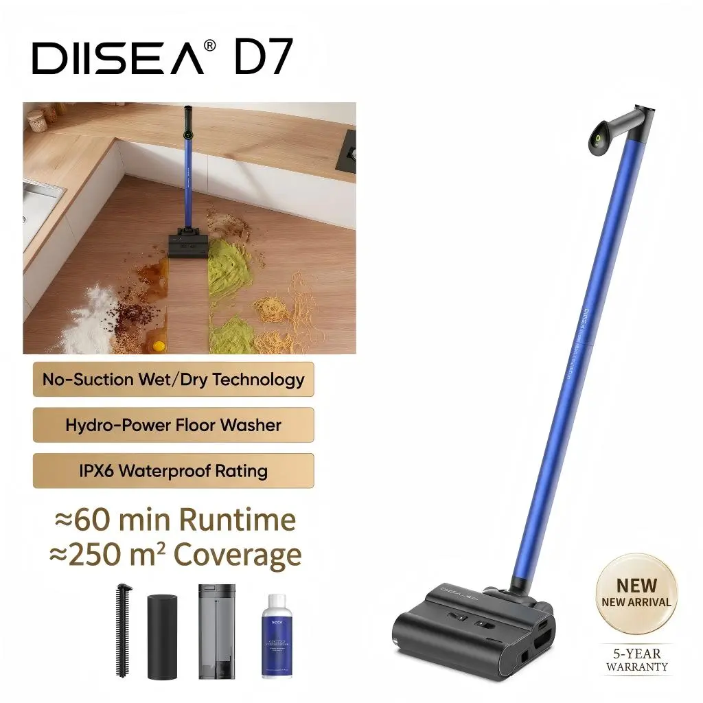 Diisea D7 Smart Floor Washer and Mop, Wet-Dry Cleaner, Deep-Clean for Toddler Homes