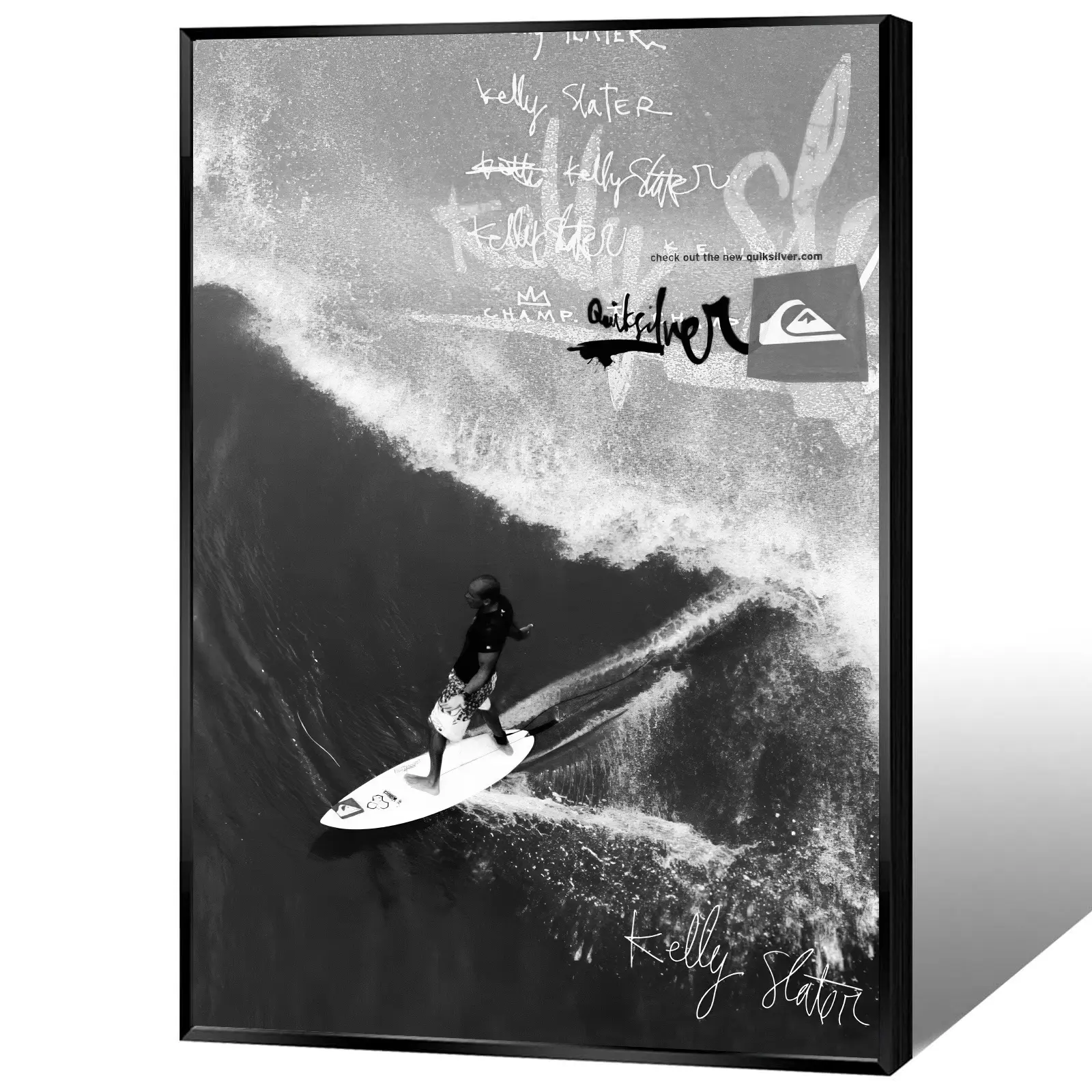Kelly Slater Surfing Wall Art - Colorful Style Ocean Graphic Print Design, Art Work for Wall Decor, Sports Room Accent, Surfer Gift
