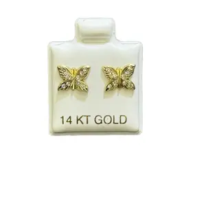 14k Gold Butterfly Earrings - Elegant and Durable Design