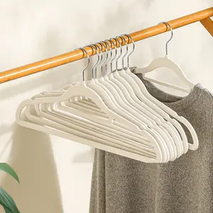 KAWASIMAYA Flocking Clothes Hanger, Non-slip, Traceless,  4.96 x 16.26 inches, 10pcs