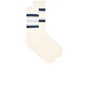 Isabel Marant Dona Socks in Ecru & Blue