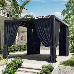 Gazebo Privacy,10'*12' Gazebo Waterproof Curtains, 4-Panels Sidewall Curtains with Zipper for, and Backyard (Only)