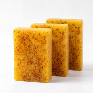 Natural Lemon Turmeric Kojic Acid Cleansing Bar - Gentle Exfoliating Face and Body Soap for Daily Bath & Shower Skincare wash making soap bar