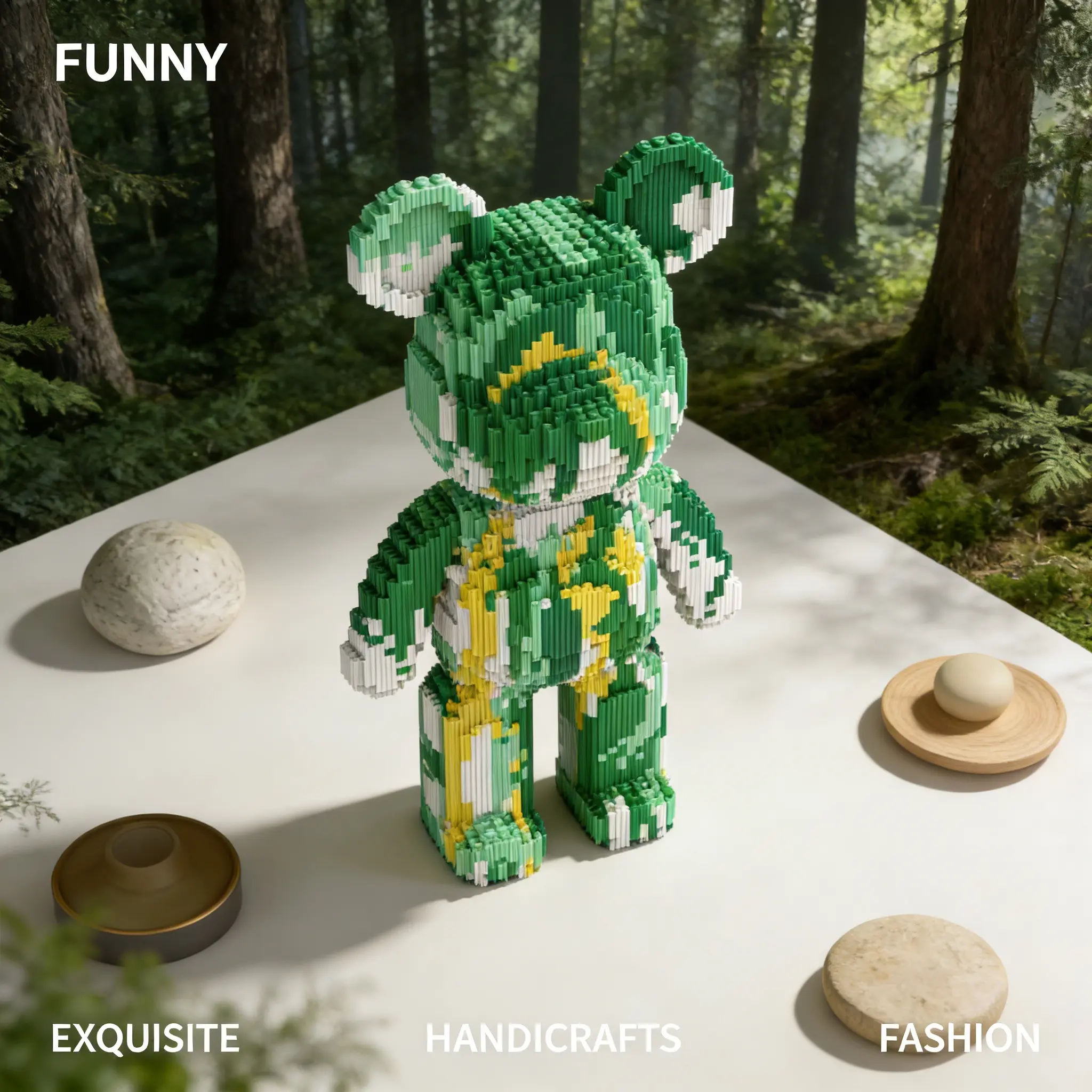 1472pcs Gradient Bear Series Building Blocks Set, Creative DIY Assembly Toys, Handmade Art Decorations, Home Living Room Decoration