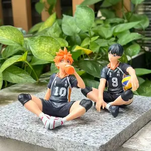 Haikyuu!! Shoyo Hinata & Tobio Kageyama Figure Figurine Sitting Pose Collectible Doll, Perfect Gift for Anime Fans, High-Quality Design for Display