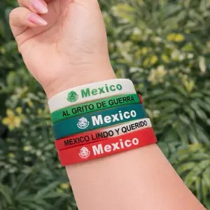 Mexico Pride Silicone Wristbands - MEXICO LINDO Y QUERIDO - World Cup Football - Soccer - Mundial Futbol Fans - 2 units - Pulcera Orgullo Mexicano - 2 unidades