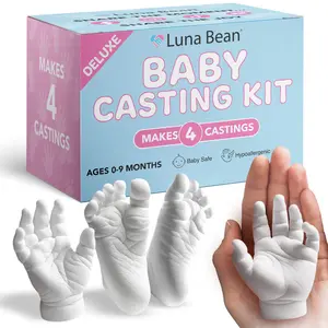 Luna Bean Baby Hands and Feet Casting Kit 4pc – Perfect Gift for New Parents, Baby Showers, Nursery Décor and Maternity