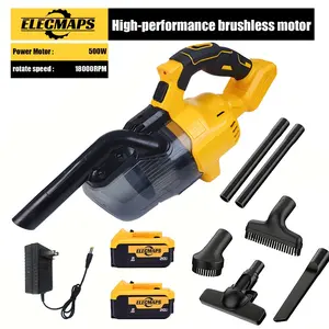 ELECMAPS Adapter for 20V Battery Cordless Vacuum Cleaner (Battery Not Included), 5-in-1 handheld design featuring a powerful 500W motor delivering up to 46 CFM suction, equipped with a HEPA filtration system for effortless cleaning of household floors and
