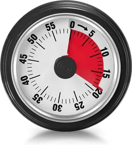 Joytutus Magnetic Suction Kitchen Timer for Cooking Visual Countdown Alarm Clock Educational Tool for Time Management and Learning Utensils Black Mechanical - Kitchenware