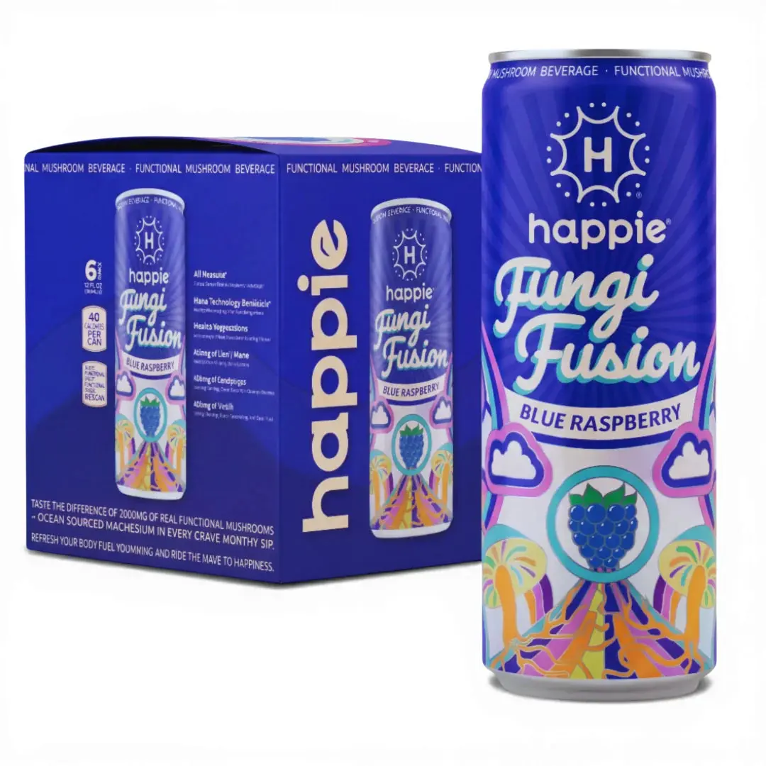 Blue Razzberry Fungi-Powered Seltzer