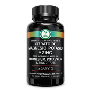 High Supreme Magnesium Citrate with Potassium & Zinc – 500mg per Capsule – 90 Capsules – Essential Mineral Complex for Muscle Relaxation, Bone Health & Electrolyte Balance Support – Non-GMO Dietary Supplement