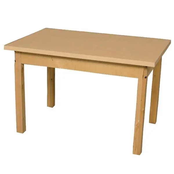Mobile Rectangle High Pressure Laminate Table With Hardwood Legs- 29 in.