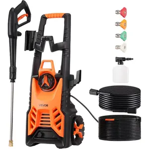 VEVOR Amazon.com :  Electric Pressure Washer, Max 4500 PSI and 3.2 GPM, High Power Pressure Cleaning Machine with 4 Quick Connect Nozzles and a Foam Cannon, Ideal for Cars/Fences/Driveways/Patios/Home Cleaning : Patio, Lawn & Garden